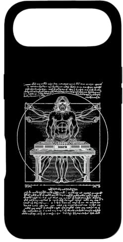 Tourne-Disque DJ Vitruvian Man Leonardo Da Vinci Club Music Coque pour iPhone Air