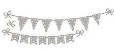 Rayher Stanzschablonen Set Girlanden, 3teilig, für Kartengestaltung, Scrapbooking und vieles mehr, Set 3 Schalbonen, 1 – 15,3 cm, Prägeschablonen, Stahl, 60755000, Grau
