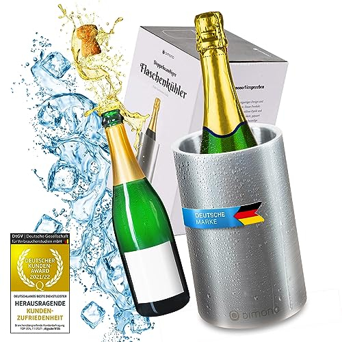 Dimono® Flaschenkühler doppelwandiger Weinkühler Thermo Sektkühler für Wein-Flaschen, Sekt, Champagner und Wasser (Edelstahl)