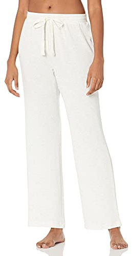 Amazon Essentials Pantalón de Pijama Ligero de Felpa con Cordón Mujer, Gris Claro Mezcla, L