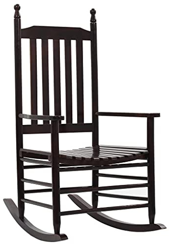vidaXL Schaukelstuhl mit Gebogener Sitzfläche Braun Pappelholz