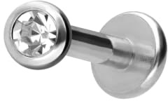 PIERCINGLINE Titan Labret Stecker Innengewinde | KRISTALL | Piercing Ohr Lippe Nase | Farb- und Größenauswahl