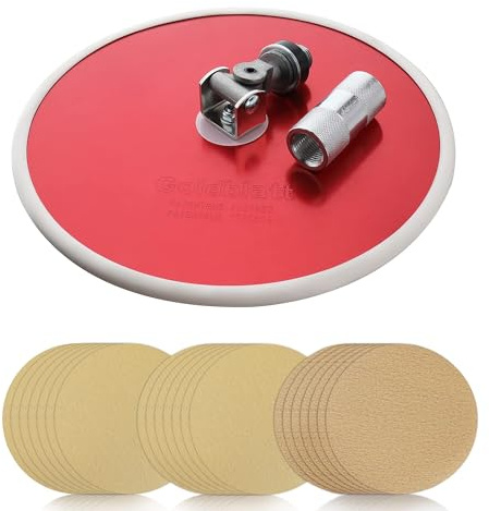 Goldblatt 9 Inch Drywall Sander, with 30pcs Sanding Discs-Hook and Loop 80 x 100/180 Mixed Grit, for Wall Cleaning and Polishing
