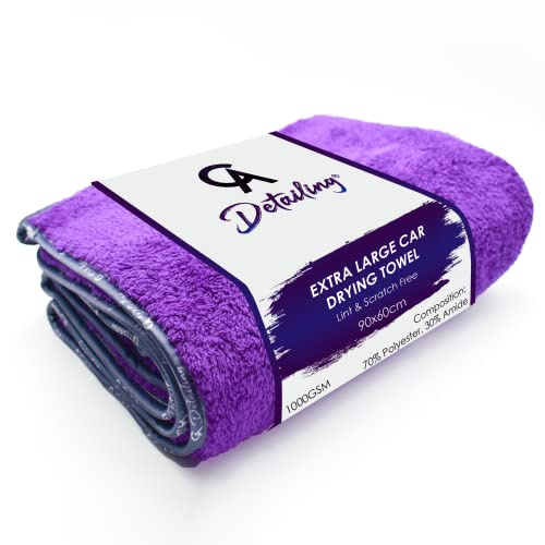 CA Detailing Giant Microfibre Car Drying Towels Extra Large Towel, Super Thick Absorbent Car Drying Cloths, 1000GSM 90x60cm - Perfect Drying Towel for Household