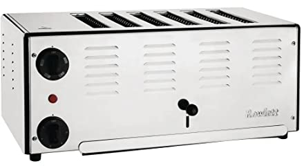 Rowlett Premier 6 Slot 2.6kW Toaster with 2 x Additional Elements, Stainless Steel, Designed in UK, Replaceable Elements, Rotary Slot Selector, Variable Timer, Professional and Home Use, CH171