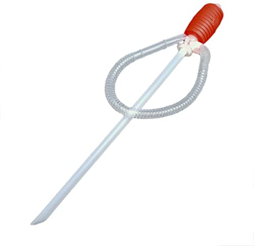 TEKLiNe Pompe Aspirateur Liquides Piston Siphon Manuel Tuyau Flexible Plastique PE, Pompe Pull Vin Eau Diesel Essence Huile Liquides avec Piston manuel Canule Flexible Tuyau Rigide