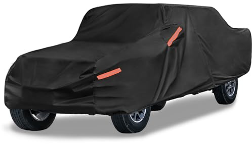 X AUTOHAUX Truck Car Cover for Jeep Gladiator JT 2020-2024 Black | Outdoor Waterproof Sun Rain Dust Wind Snow Protection