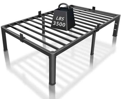 ROIL 14 inch Twin Bed Frames with Headboard Hole and Round Corner Legs Mattress Retainers 3500LBS Heavy Duty Steel Slats No Box Spring Needed Platform Noise-Free Easy Assembly