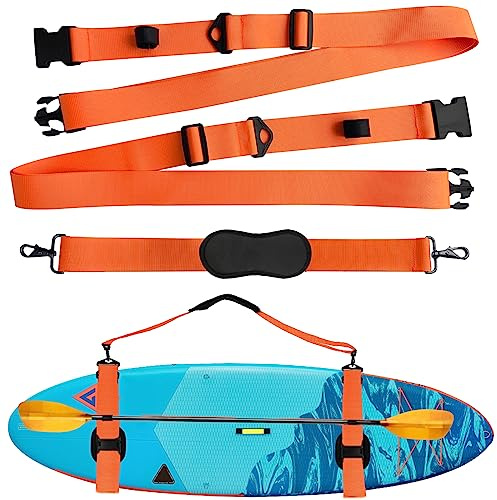 Senbaler SUP Tragegurt Verstellbares Paddleboard Kajak,Trageriemen für Surfbrette Surfboard Longboards,Verstärkte Aufrüstung (Orange)