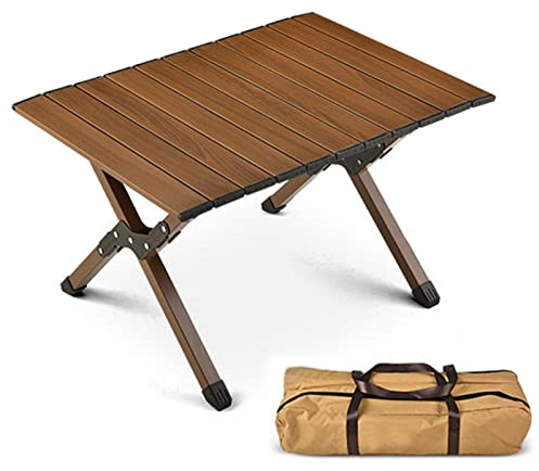 Aufrollbarer Aluminium-Klapptisch für Outdoor-Camping-Grillen mit Tragetasche, tragbarer Strand-Camp-Tisch für Reisen, Picknick, Garten, Balkon, schnelle Installation (Größe: 65 x 46 x 38 cm (2 Pe