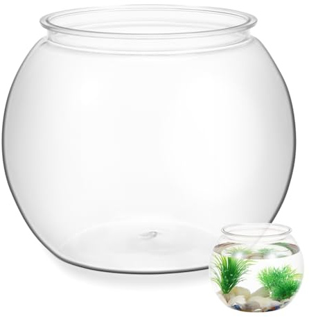 UKCOCO Réservoir D'Aquarium Transparent Aquarium De Table Multifonction pour Betta Bocal À Poisson Décoratif en Pet 8.66X8.66X7.09In Décor De Bureau pour Maison Magasin Fête