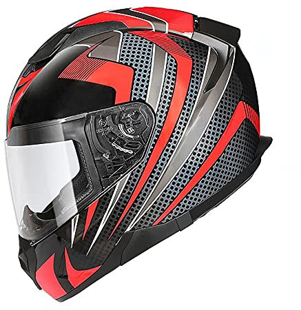 ECE-zugelassener Predator-Integral-Motorradhelm mit doppeltem Visier, beschlagfrei und UV-beständig, Racing-Sturzhelm, modularer hochklappbarer Motorradhelm, Belüftung, Geräuschreduzierung