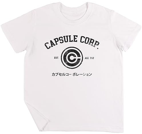 VENDAX Capsule Corp. T-Shirt Unisexe Enfant Garçons Filles Blanc