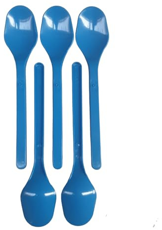 Cucchiaini Plastica,500pcs-Italian Group- colore Azzurro, Riutilizzabili, Robusti, Sicuri, Atossici, Non Facili da Deformare, Cucchiaini Plastica per Tè,Caffè, Gelati, Budini, Torte, Antipasti