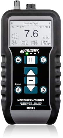 Tramex Moisture Encounter MEX5 | Meter for Measuring Moisture Content & Relative Humidity in Wood, Drywall & Building Materials