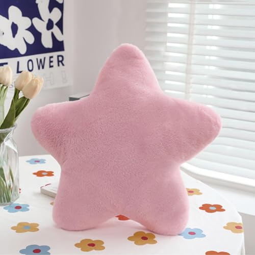 Bettschlange Kuschelkissen Kinder, Stern Kinderkissen, Weiche Flauschige Sternenkissen, Kissen Kinderzimmer Sternform Dekokissen für Mädchen & Jungen Zuhause Schlafzimmer,Lotuswurzel,30x30cm