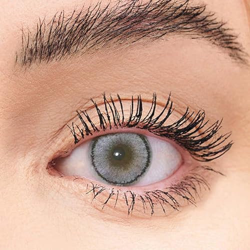 Natural Color Lenses (Weiche farbige Kontaktlinsen ohne Stärke) inkl. Kontaktlinsenbehälter & Pinzette I Farbe: Tear Gray I 1 Paar Kontaktlinsen weich (2 Stück)