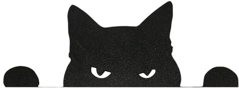 Halloween-Türdekoration aus Metall, Halloween-Türdekoration, Innentür-Topper aus Metall, schwarze Katze | Eckdekor für Türrahmen, Katzen-Silhouette, Türeckenschild