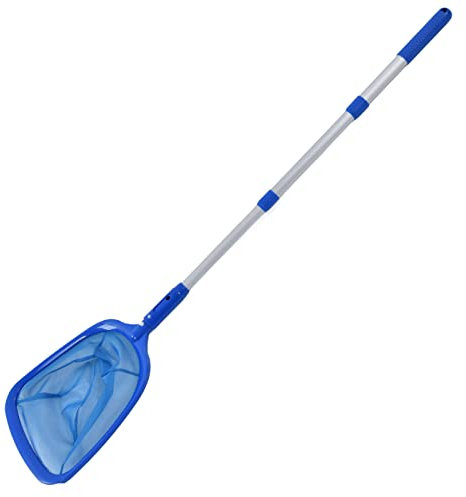 ANKROYU Pool-Skimmer, Kunststoff-Pool-Wartungskimmer, Gartenteich-Skimmernetz mit einziehbarer Stange zum Reinigen von Oberflächen, Schwimmbädern, Brunnen