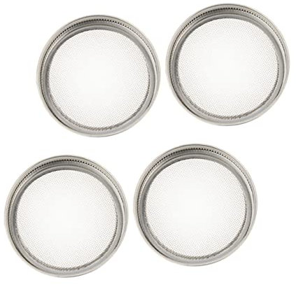 Amosfun 4 Stück Keimdeckel Aus Edelstahl 304 Mit Deckelsieb Für Einmachgläser Spülmaschinenfest Für Bio Sprossen Ziehen in Küche