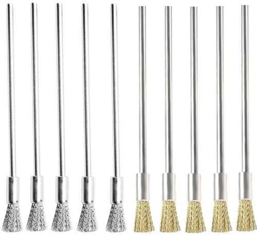 10 Pieces Small Wire Brush Wire Brush Set for Cleaning – Stainless Steel Bore Brushes for Rust and Paint Removal,Wire Tube Washing Brush for Cleaning Small Parts