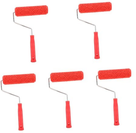 Hemobllo 5pcs DIY Patterned Paint Roller Textured Art Rollers for Wallpapers Embossing Wall Detail