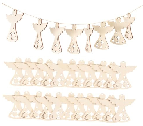SHINEOFI 1 Satz Handbemalter Weihnachtsengel Patch Für Baumengel Bastelfarbe Weihnachtsengel Zum Basteln Engel Dekorationen Basteln Holzscheit Leere Engel Dekorationen Kekse 30 Stück