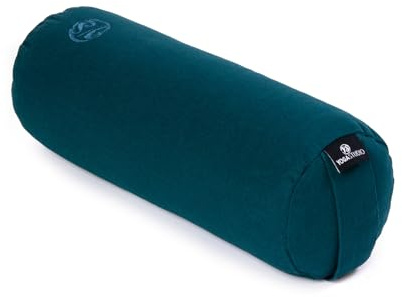 Yoga Studio Organic Lightweight Kapok Mini Bolster Perfect for Yoga and Back Stretching 32x12cm (Teal)