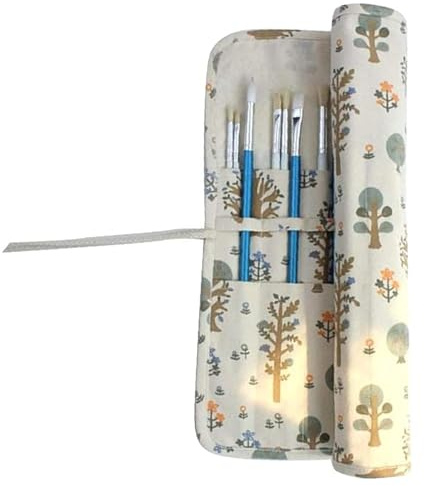 NIhtian Pinselhalter, Aufbewahrung, 20 Fächer, Kunstpinselrolle, Leinwand, Künstlerpinselhalter, aufrollbare Pinseltasche, Tasche, Farbaufbewahrung, Canvas-Tasche für Aquarell, Gouache