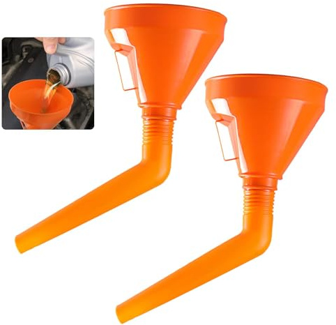 Lot de 2 entonnoirs de remplissage de 35 cm - Entonnoir de voiture à essence universel pour vidange d'huile, diesel ou autres liquides - Pour voiture, atelier et maison