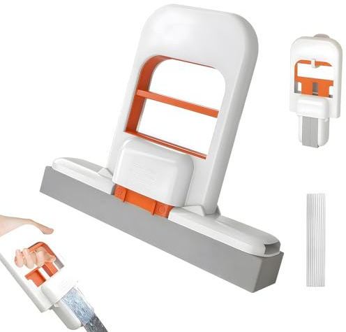 Mini Foldable Desktop Mop, Mini Faltbarer Tischmopp, Schwammwischer Schwamm Wischmopp, Nass Und Trockengebrauch Reinigungssystem Kleine Baumwollmops für Badezimmer, Küche 15*13*3cm