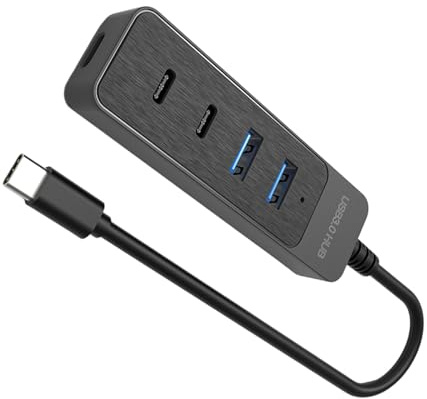 Hubs USB 4 ports avec USB 3.0 USB 2.0 et deux ports de type C pour ordinateur portable, ordinateur de bureau, appareils mobiles, logement multifonctionnel Hubs USB Dock
