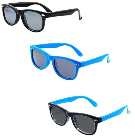 Vaceer Kids Polarized Sunglasses for Boys Girls, 2 Pack Retro UV400 Protection Shatterproof Sunglasses for Beach, School, Travel, Party (3 Style) (2)