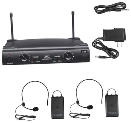 Gatuida Uhf-dualkanal-funkmikrofon-Set mit Taschensendern Headset-mikrofonen Empfänger für Live-Performance und Studio-anwendung Eu-stecker