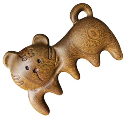 PAMINGONO Naturholz Massagekamm für Kopfhaut Robuste Holzbürste mit Breiten Zinken zur Entwirrung Leichtes Design für Badezimmer und Schlafzimmer
