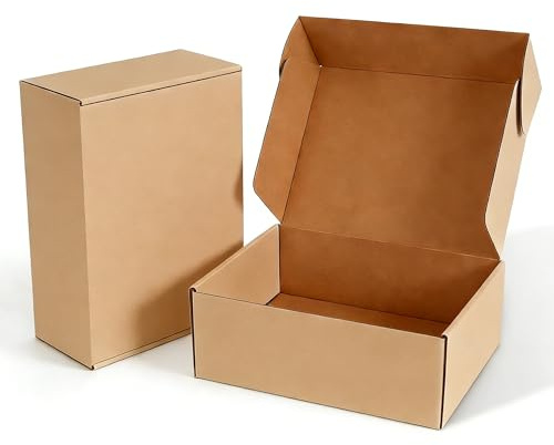 Ovlospa 12x9x4 inch Shipping Boxes 20 Pack, Brown Mailer Corrugated Cardboard Boxes Commerce Packaging Boxes for Storage Book Gifts Craft