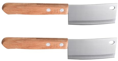 GALPADA Cuchillos para Queso y Mantequilla Mini Cortadores Creativos Juego de 2 de Acero Inoxidable y Madera Fáciles de Usar y Almacenar para Cocina