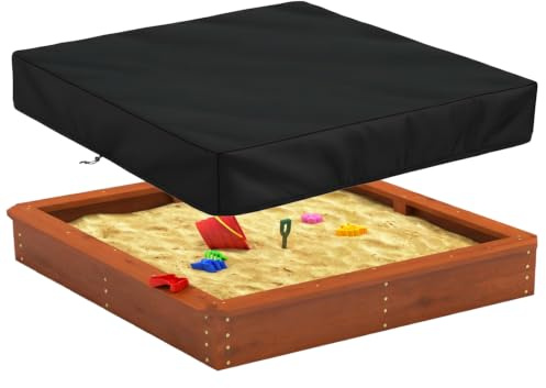 Abdeckung Sandkastens,200x200x20cm Sandkastenabdeckung,Abdeckung für Sandkasten Wasserdicht,Sandkasten Abdeckung Oxford Stoff Abdeckplane mit Kordelzug, für Sandkasten Garten