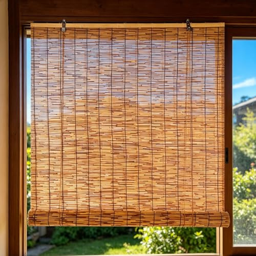 Persiana Enrollable de Caña Tejida a Mano Persiana de Bambú 130x240cm