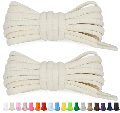 Stepace 2 par 6 mm ovala runda skosnören för sneakers 60 cm – 200 cm längd 18 färgade ovala skosnören