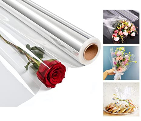 Venuscello® Cellophane Clear Wrap Roll 100m x 80cm Hamper Gift Wrapping Florist Film for Gift Hamper Flower Craft Basket Wrapping