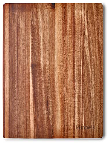 Kuppels Schneidebrett SLICE | Akazienholz | 40 x 30 x 1,5 cm | Holzbrett klingenschonend | Schneidebrett Holz | Servierbrett | Brotzeitbrett Holz | Holzbrett Küche