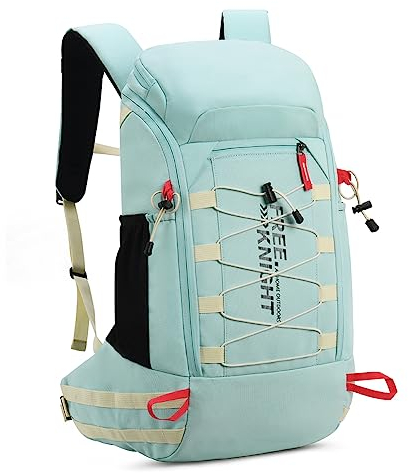 Bseash 40L Leichter wasserdichter Wanderrucksack mit Regenschutz, Outdoor Sport Reise Tagesrucksack Multifunktions Reisetasche für Camping Klettern Skifahren Radfahren (Milch Grün)