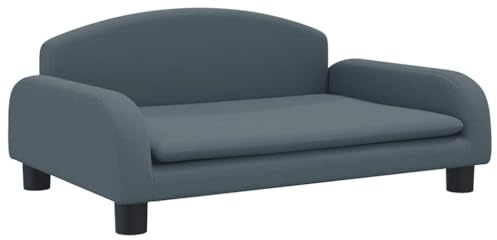 vidaXL Hundebett, Hundekissen mit weicher Polsterung, Hundesofa Hundecouch für kleine Hunde Haustiere, Haustierbett Katzenbett, Dunkelgrau Stoff