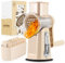 SUSTEAS Rotary Cheese Grater,Vegetable Slicer with 5 Interchangeable Blades,Strong Suction Base,Rotary Drum Grater&Food Shredder for Kitchen,with Blade Storage Box-Ideal for Cheese,Cucumber,Carrot,Nut