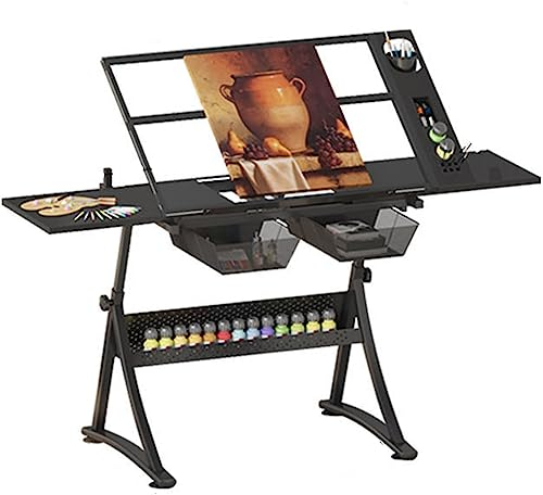 CASEGO Acryl-Doppelbrett-Maltisch, winkelverstellbar, höhenverstellbar, für Studio, Klassenzimmer, Zuhause, multifunktionaler Maltisch (Basic)