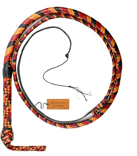 Bantoro Crafts Frusta in Pelle di Canguro Bullwhip16 Trecce Fili Pelle Intrecciata Robusta Pancia a Frusta e Imbottitura Interna in Pelle Frusta Che schiocca Forte (14 Piedi (4,2 Metri))