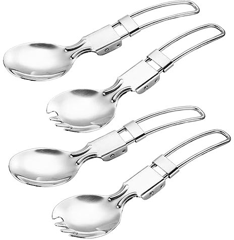 BELLIFFY 12 Stk Edelstahl-Falt löffel Teelöffel Kaffeelöffel Küchenlöffel Campinglöffel zusammenklappbar essgeschirr outdoor outdoorgeschirr Besteck Klapplöffel Spork Edelstahl 304