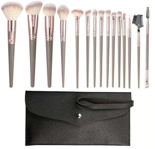 LuLiyLdJ 15 pièces Pinceaux Maquillages 14pcs Set Pinceaux Maquillage Brosse Maquillage Pinceau Fond de Teint Poudre Contour Fard Paupières Surbrillance Blush Correcteu pinceaux maquillages