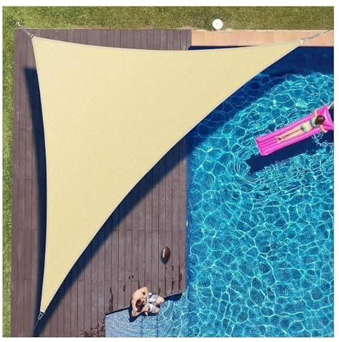 Almineez Triangle Sun Shade Sail 3.6m x 3.6m x 3.6m Sails Canopy Waterproof Sunscreen Garden Sail Outdoor Awnings for Patios Waterproof with Free Rope (Cream)